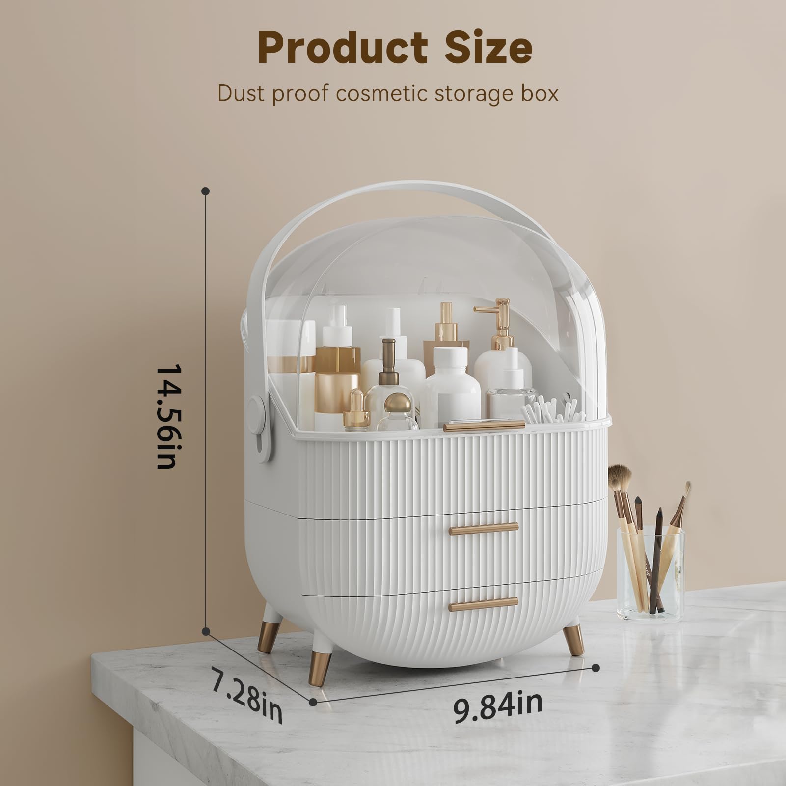 BTGGG Makeup Organizer with spacious compartments for various beauty products.