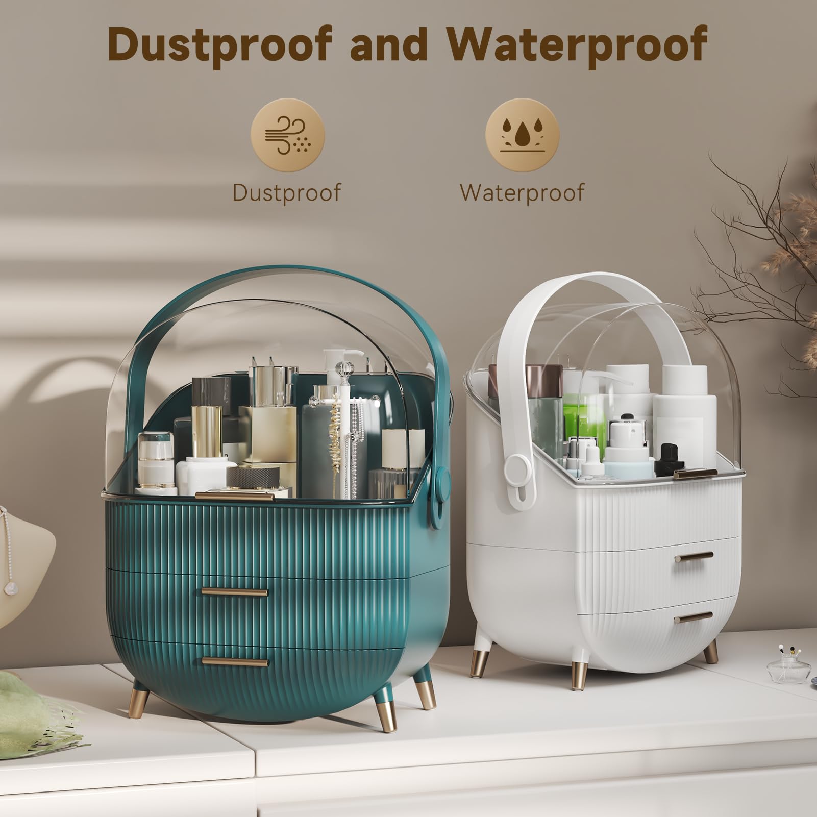 BTGGG Makeup Organizer enhancing a stylish vanity setting.