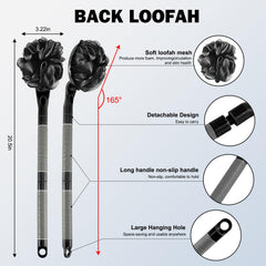 BTideas Loofah detachable handle assembly provides two-part grip for secure wet use.