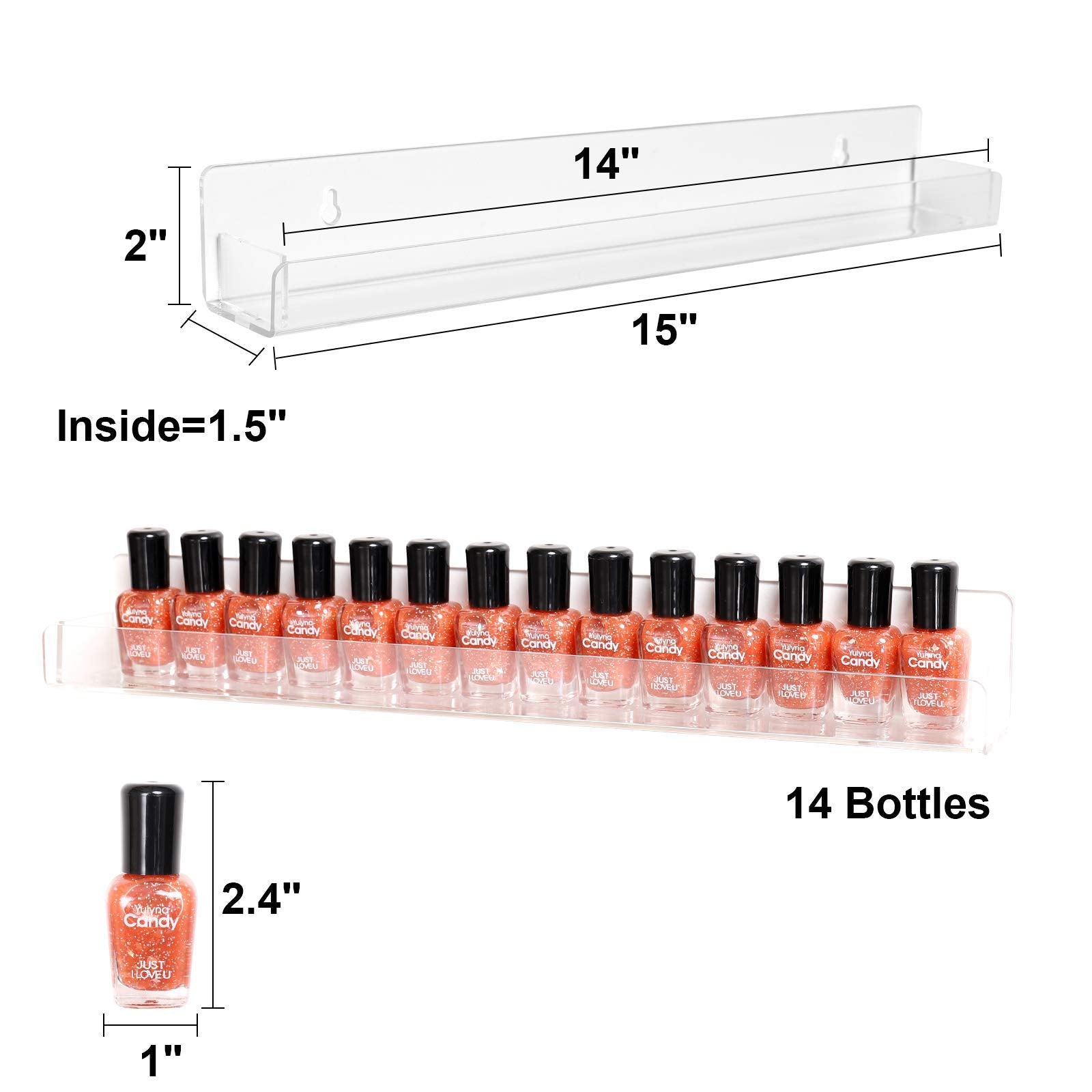 BTremary wall-mounted nail-polish display shelves save counter space