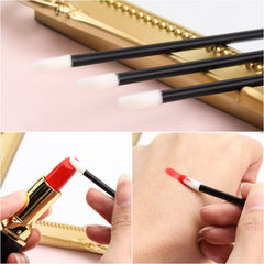 BTYMS lip wands with black handles designed for clean, lint-free makeup tasks.