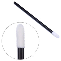 BTYMS disposable lip wand close-up showing the doe-foot tip for precise lipstick application.