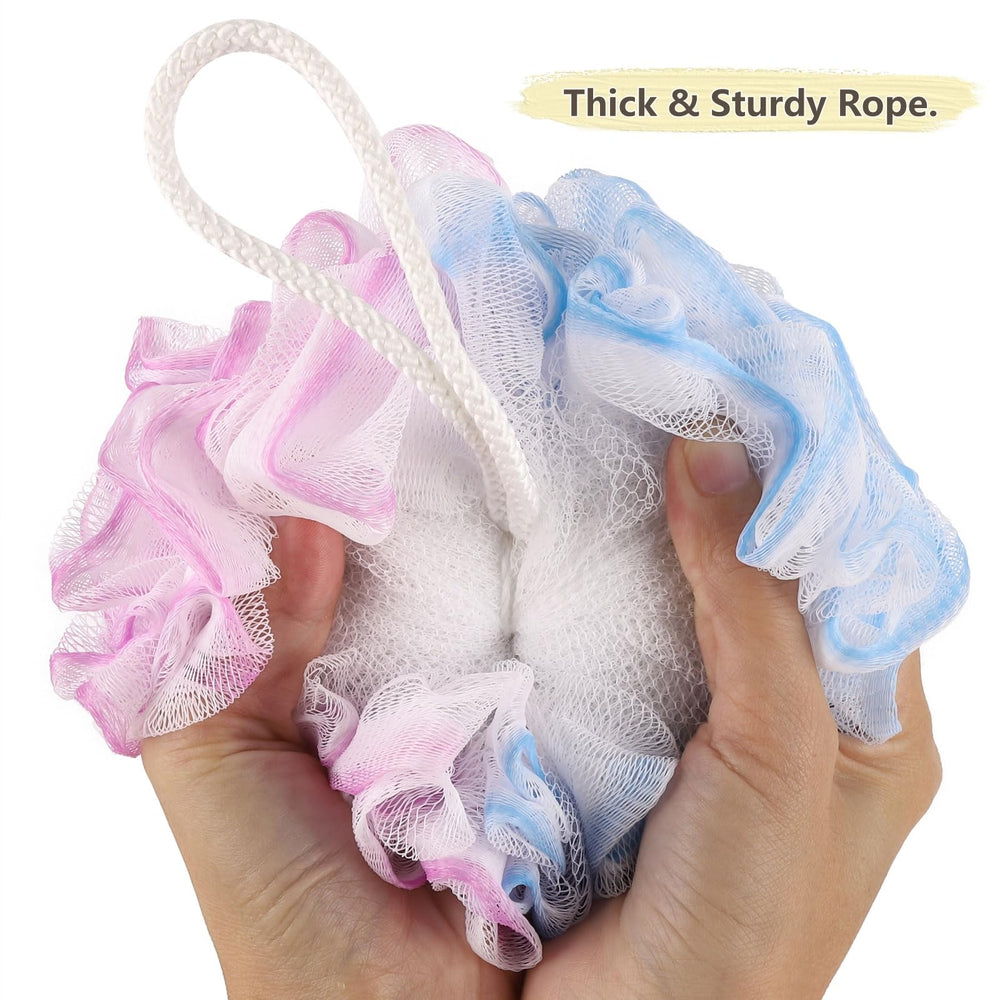 BTYMS loofah sponge blue for silky-smooth skin after use.