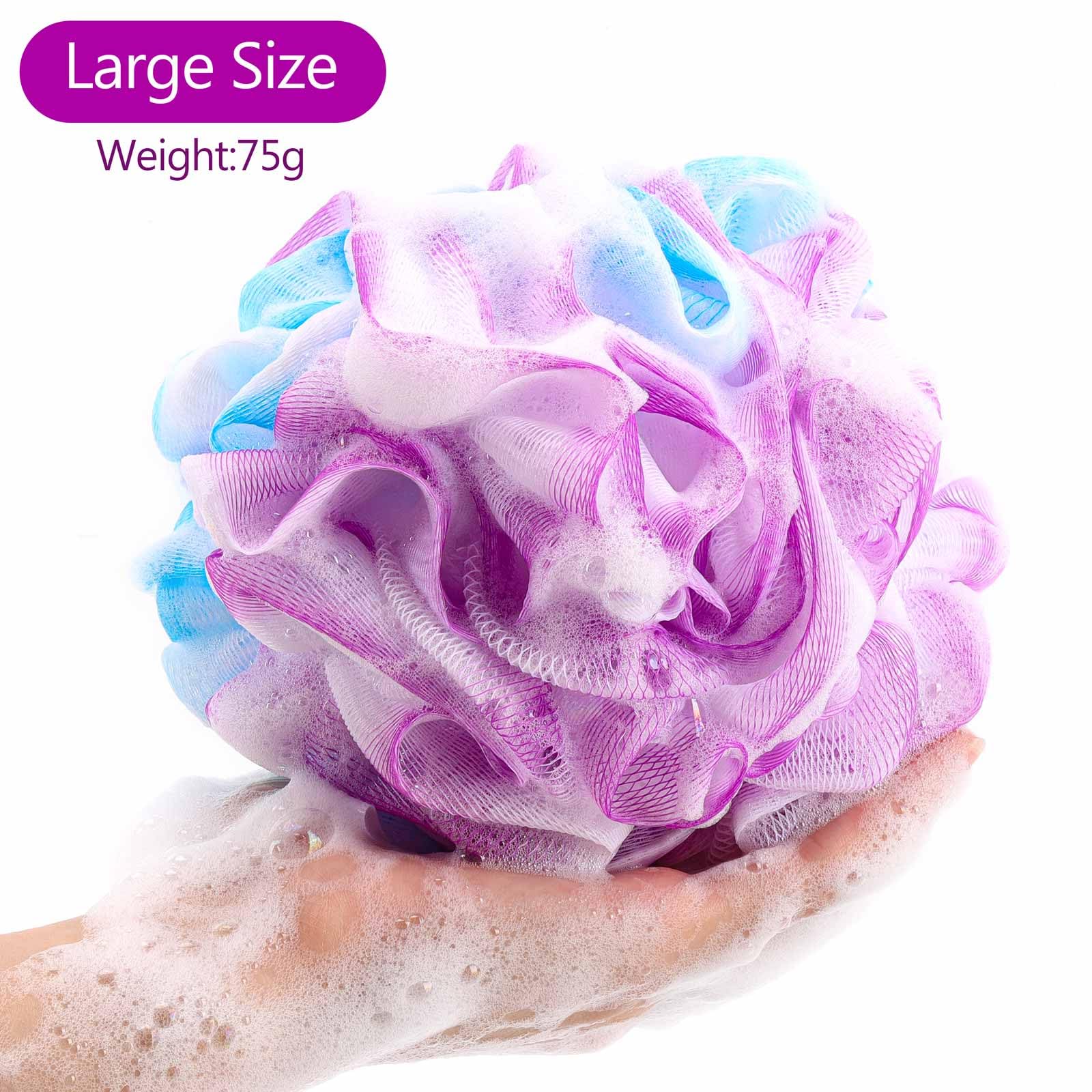 BTYMS loofah sponge lavender for rich foam and soft cleansing.