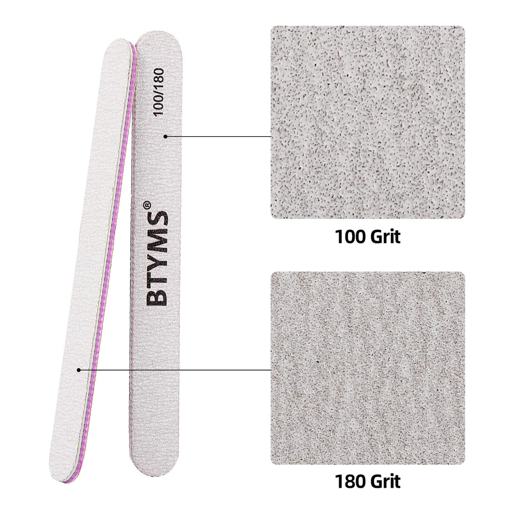 BTYMS nail files 180 grit removes gel from extensions smoothly