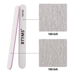 BTYMS nail files 180 grit removes gel from extensions smoothly