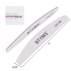 BTYMS nail files double-sided emery board highlights versatile filing for natural and artificial nails