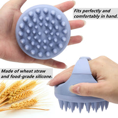 BTYMS silicone hair massager deep cleans thick hair with flexible bristles.