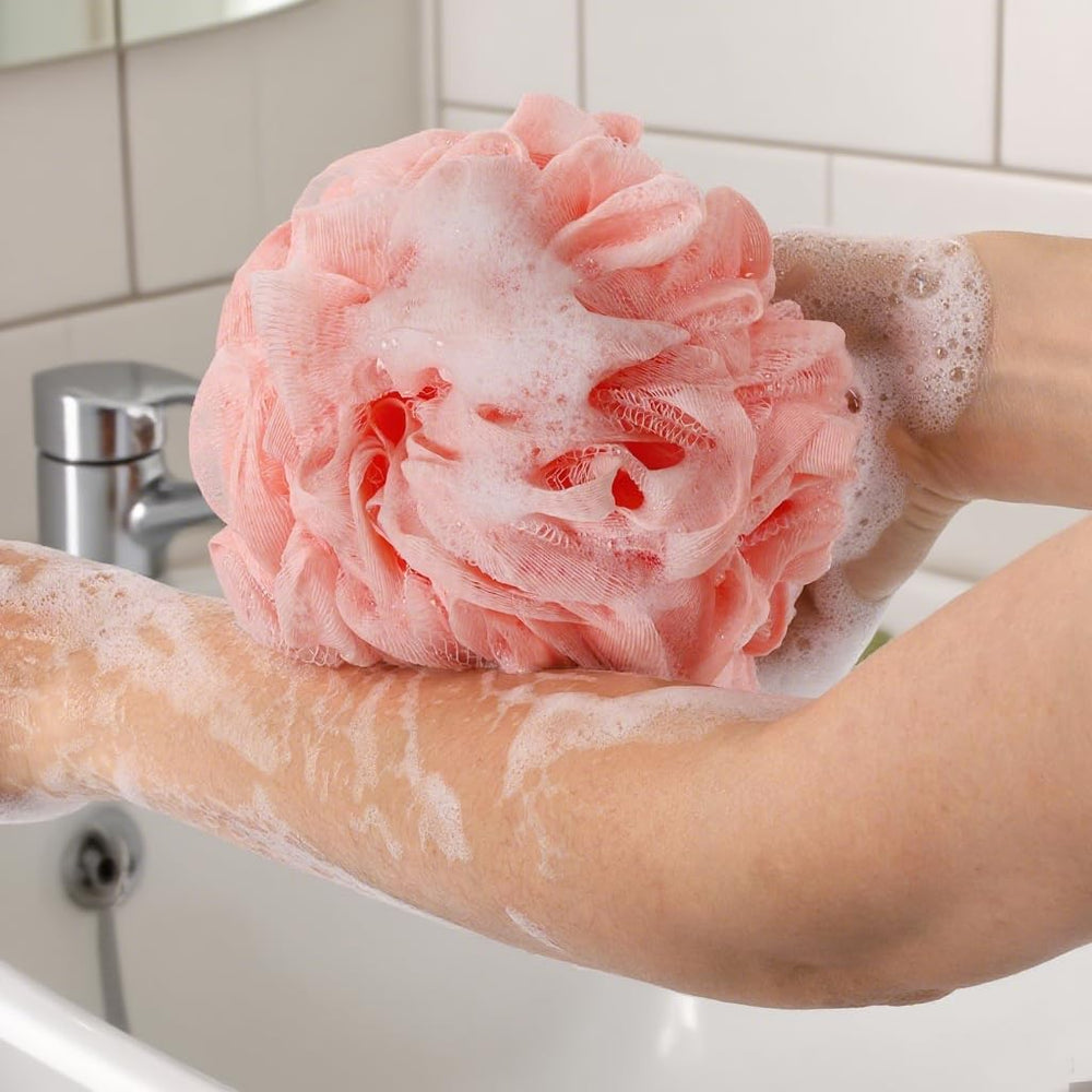 BTYMS soft PE mesh loofah delivers gentle daily cleansing