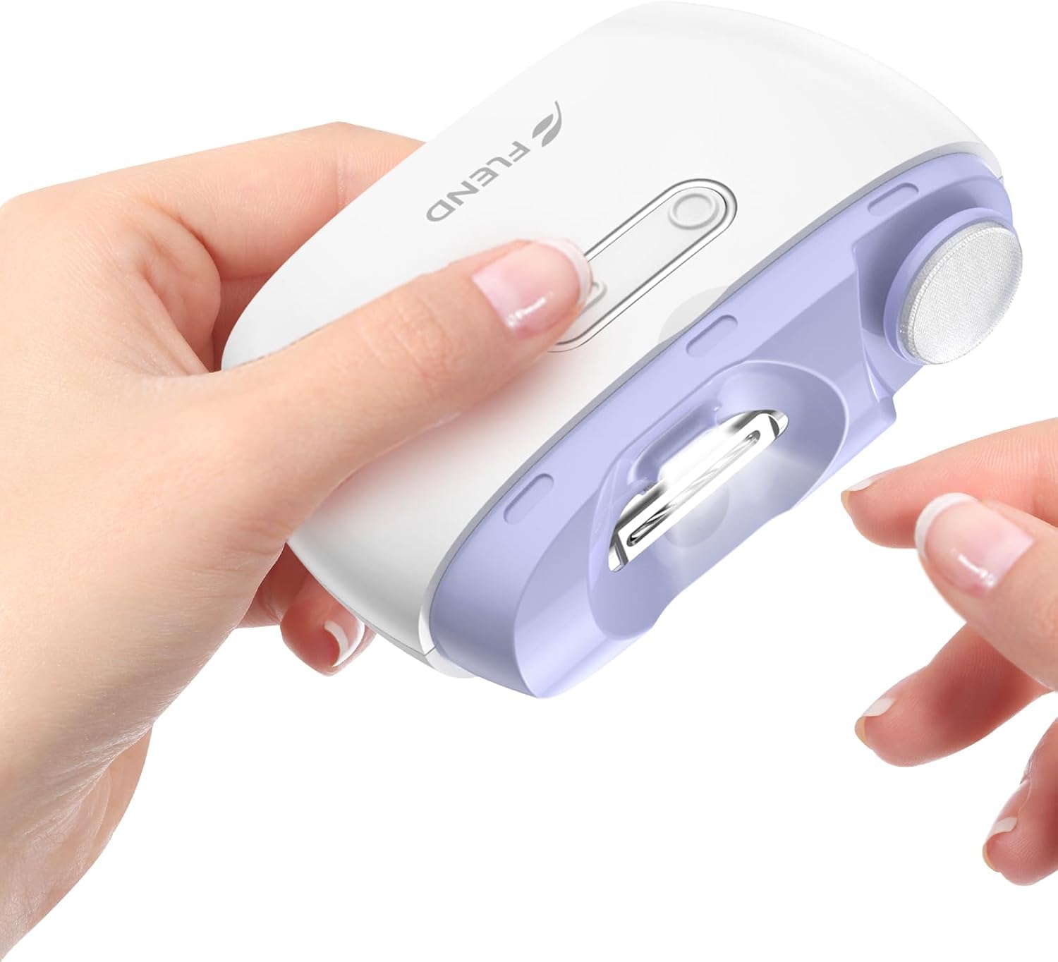 Bubbacare Electric Nail Clipper front view with LED light for safe trimming