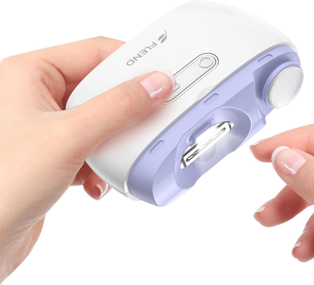 Bubbacare Electric Nail Clipper front view with LED light for safe trimming