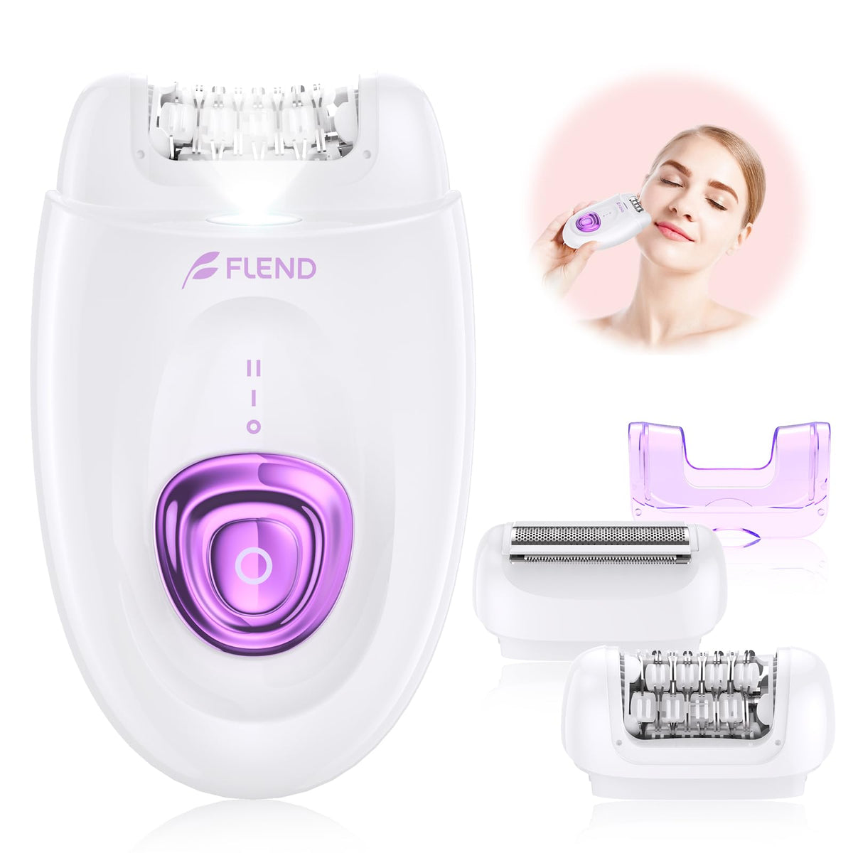 Bubbacare epilator with 32-tweezer head for long-lasting smooth skin