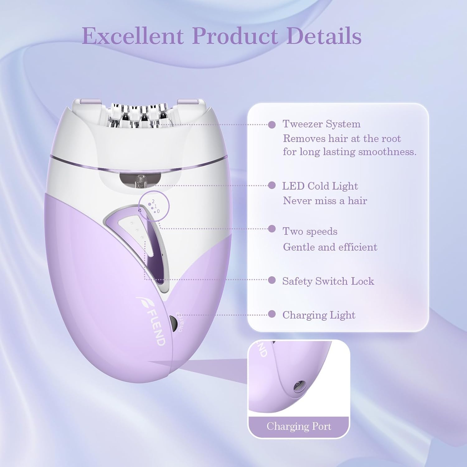 Bubbacare epilator compact portable design fits in a small bag