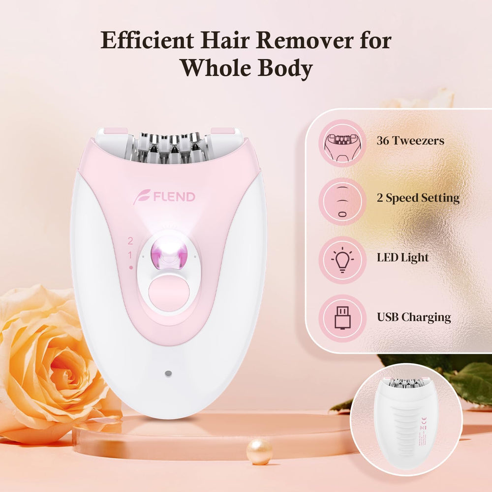 Bubbacare cordless USB-rechargeable epilator offers convenient cordless use at home or travel.
