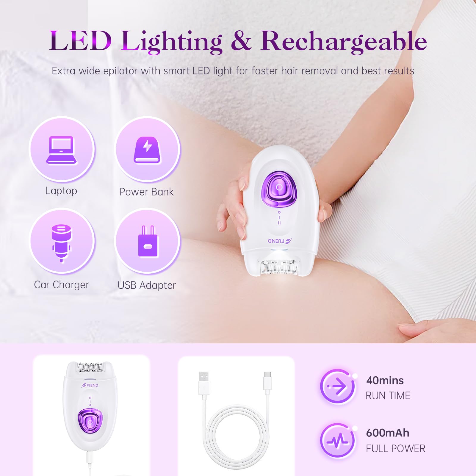 Bubbacare epilator travel case ready for compact storage
