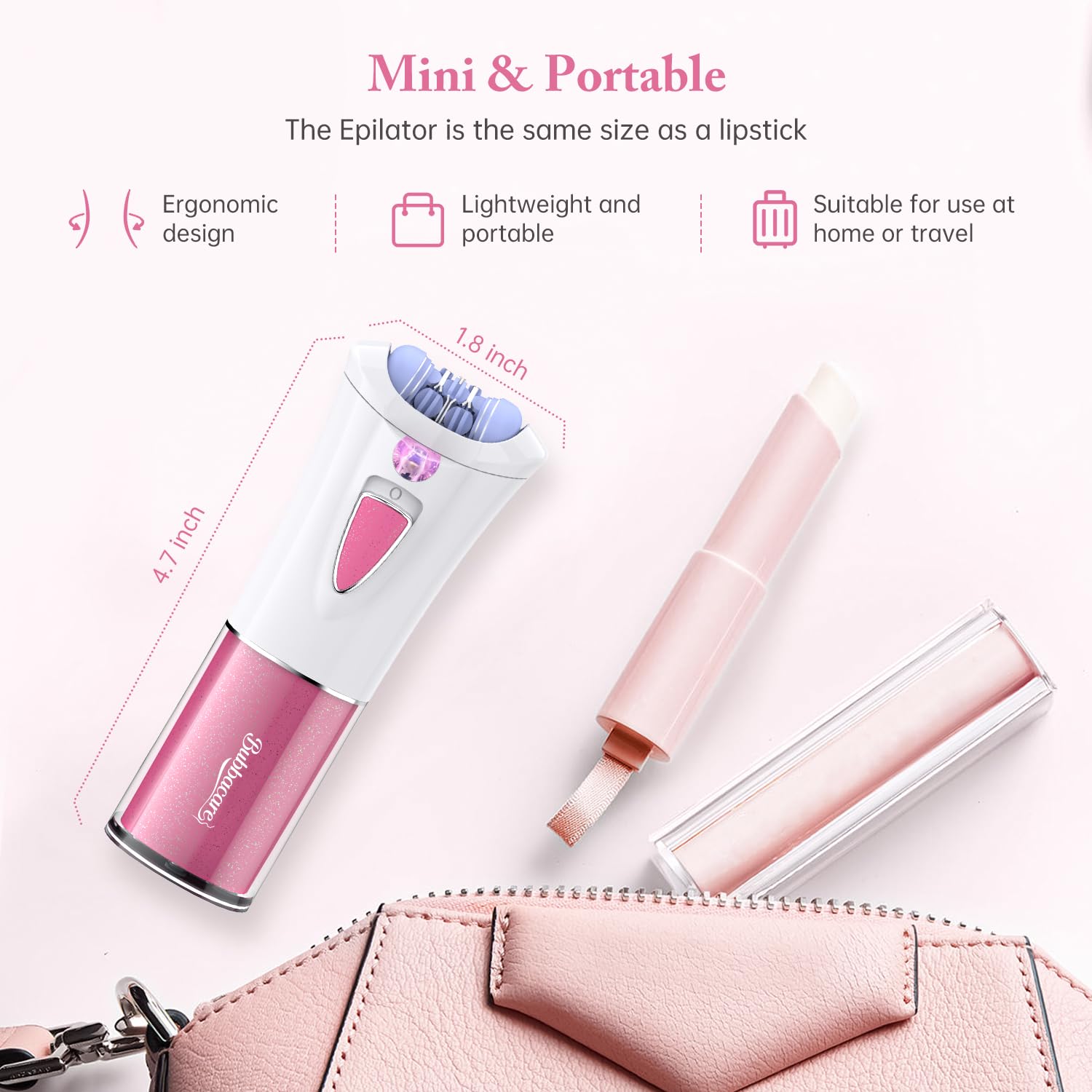 Bubbacare smooth glide epilator cleaning brush helps maintain hygiene after sessions