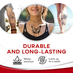 BubblePop! tattoo paper with water-resistant design for vibrant tattoos during wear.