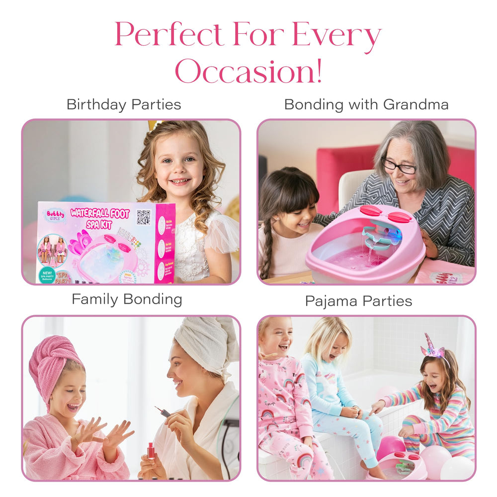 Bubbly Girlz pink string bag keeps all pieces organized after play.