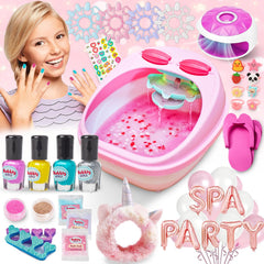 Bubbly Girlz waterfall foot spa for calming at-home spa time.
