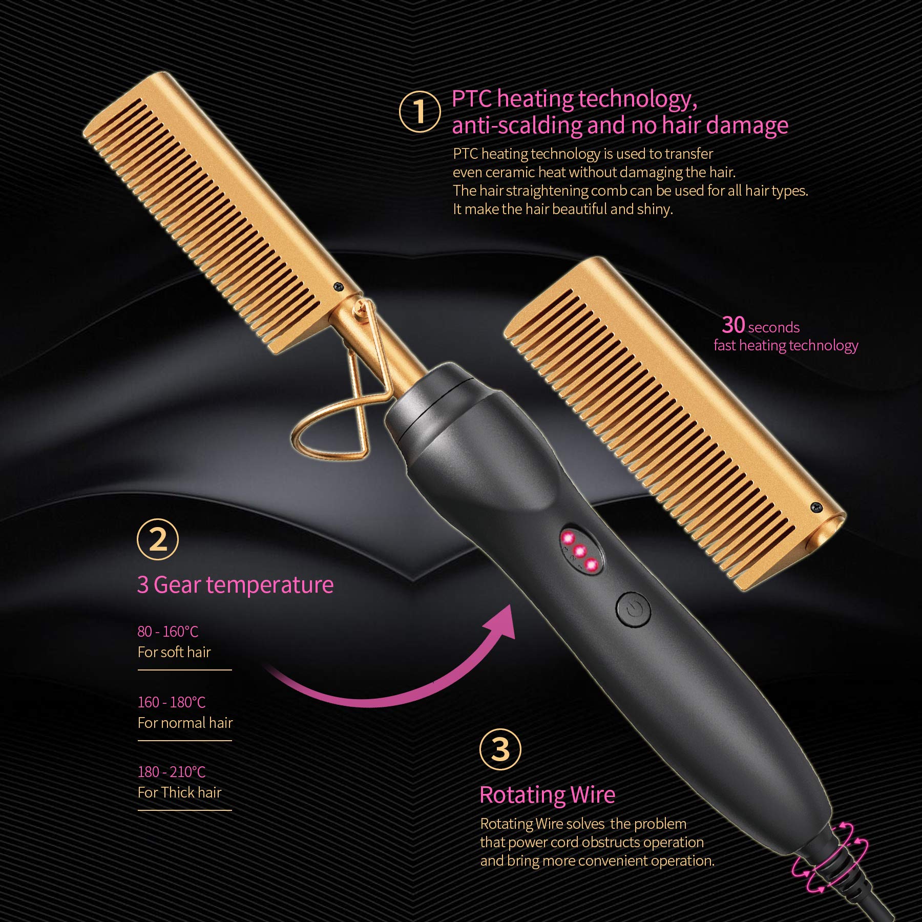 BudiGl ceramic plates glide evenly for quick straightening and waves.