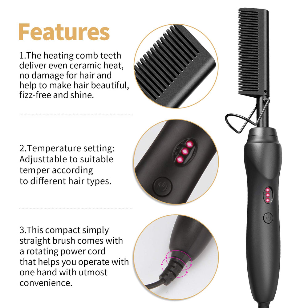 BudiGl hot comb in use delivering consistent heat for effortless styling.