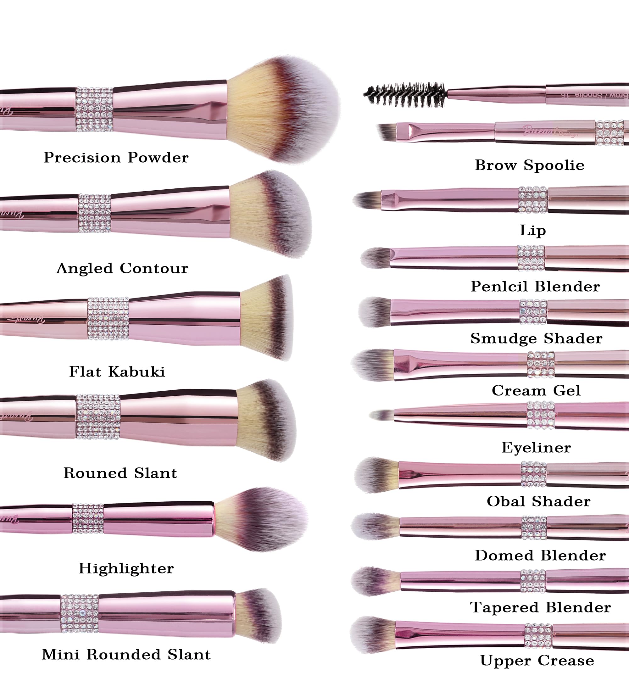 Bueart Design 16Pcs contour brush for sculpted definition.
