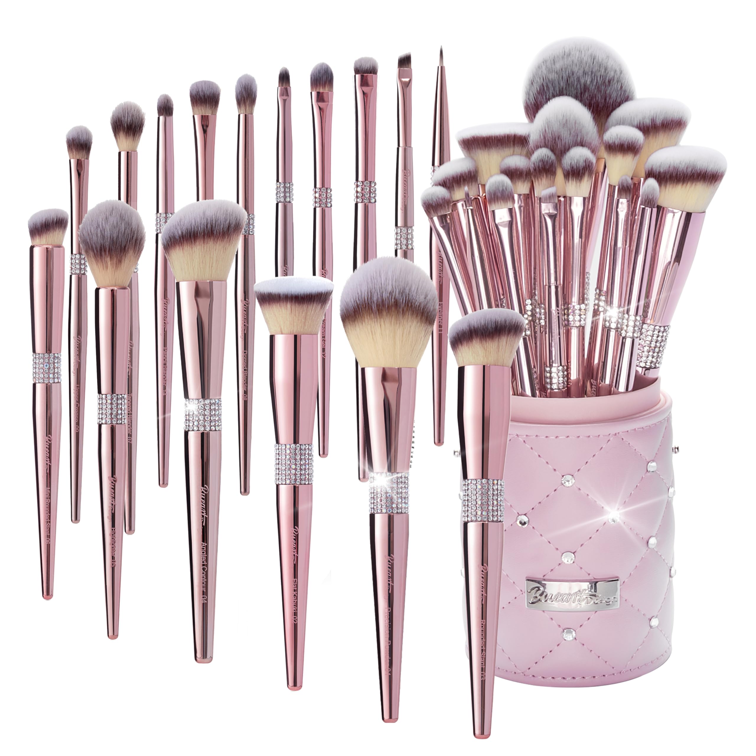 Bueart Design 16Pcs foundation brush for smooth base makeup.