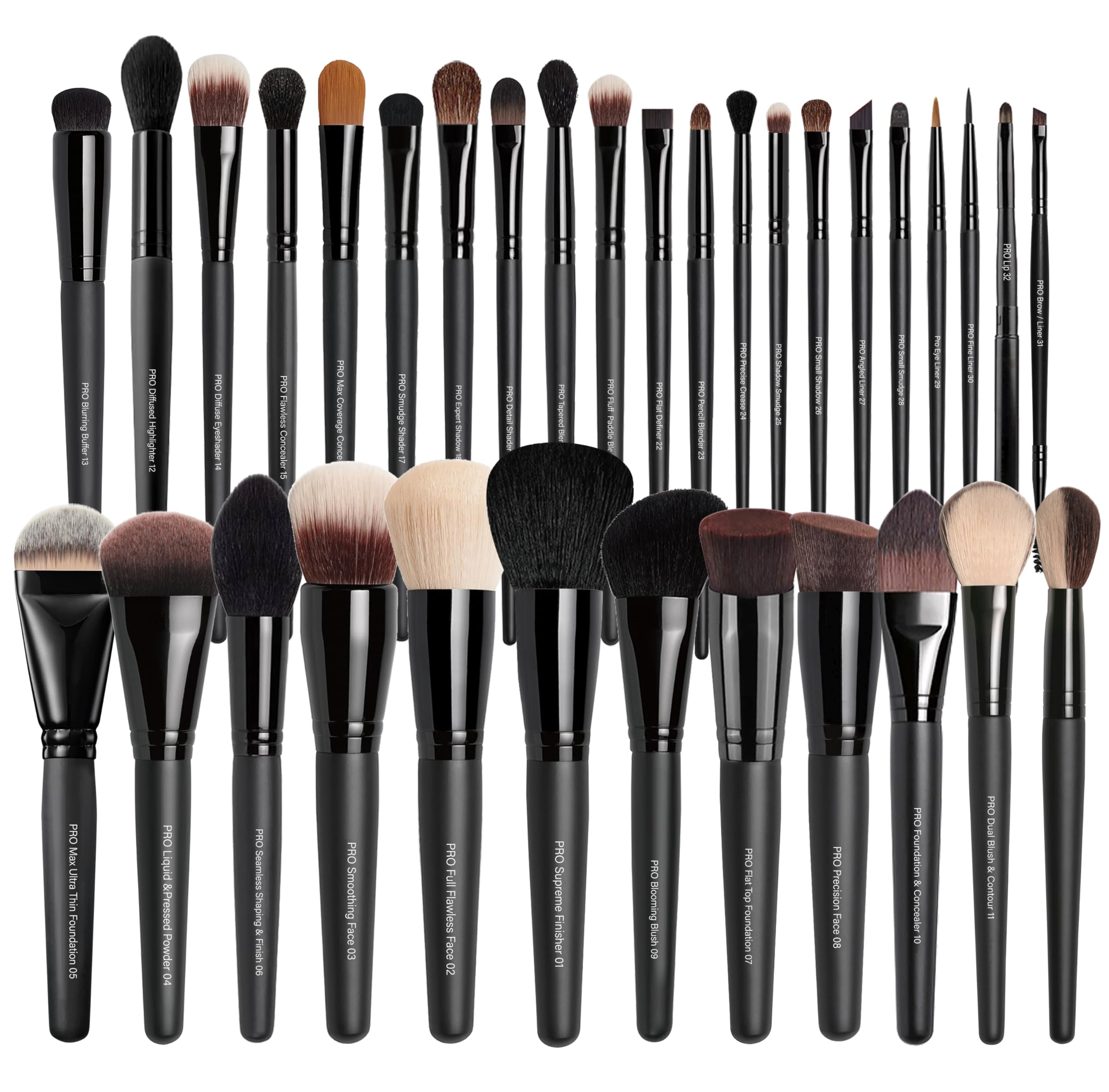 Bueart Design 32PCS brush set full kit for versatile makeup applications and pro results