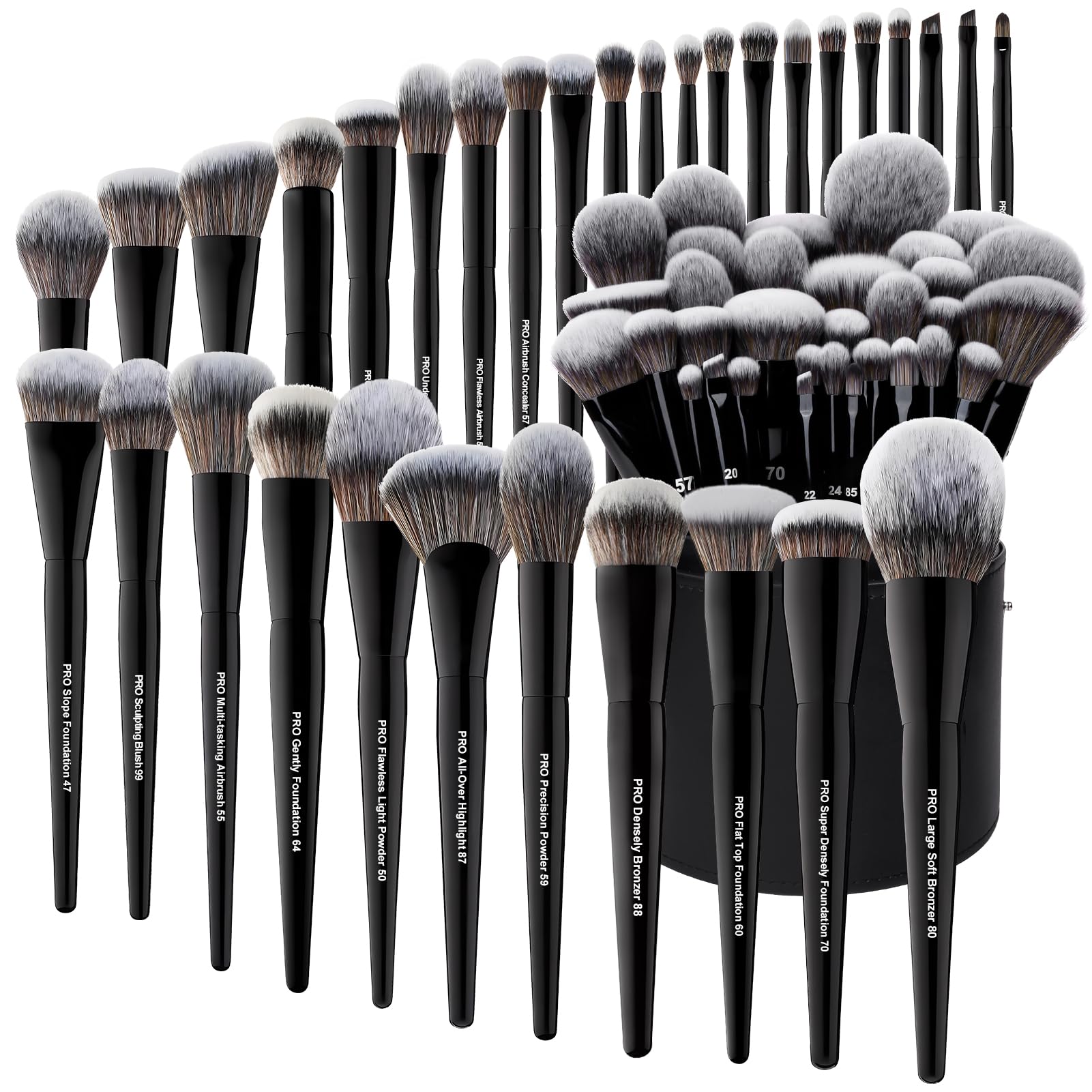 Bueart Design 32pcs brush set with large dust-free holder for organized routine