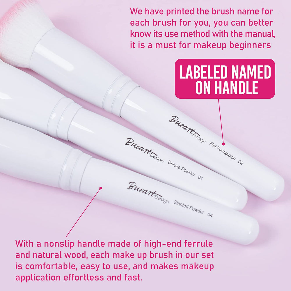 Bueart Design angled contour blush brush for sculpted cheeks and color blend.