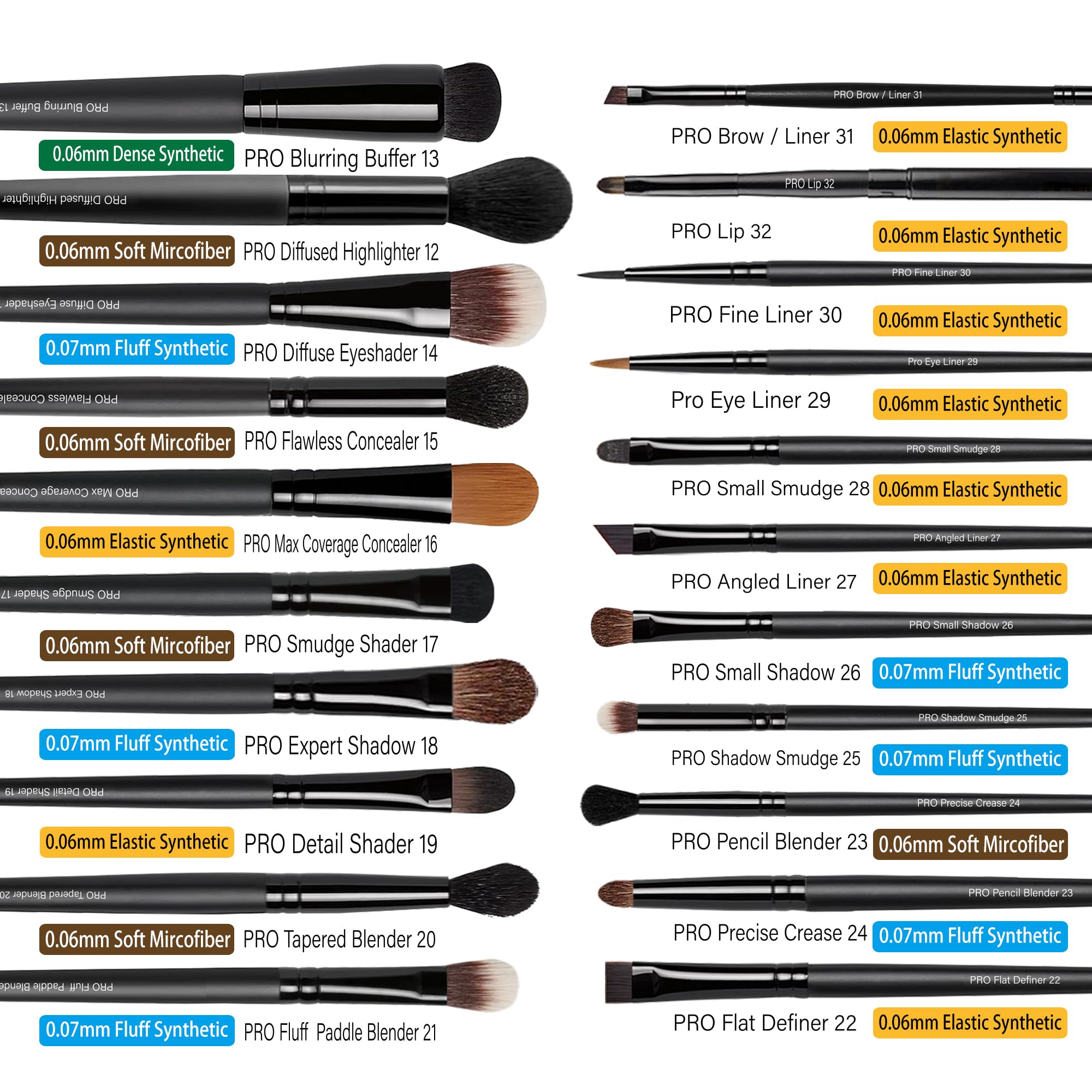 Bueart Design liner brow brush enables sharp groomed brows