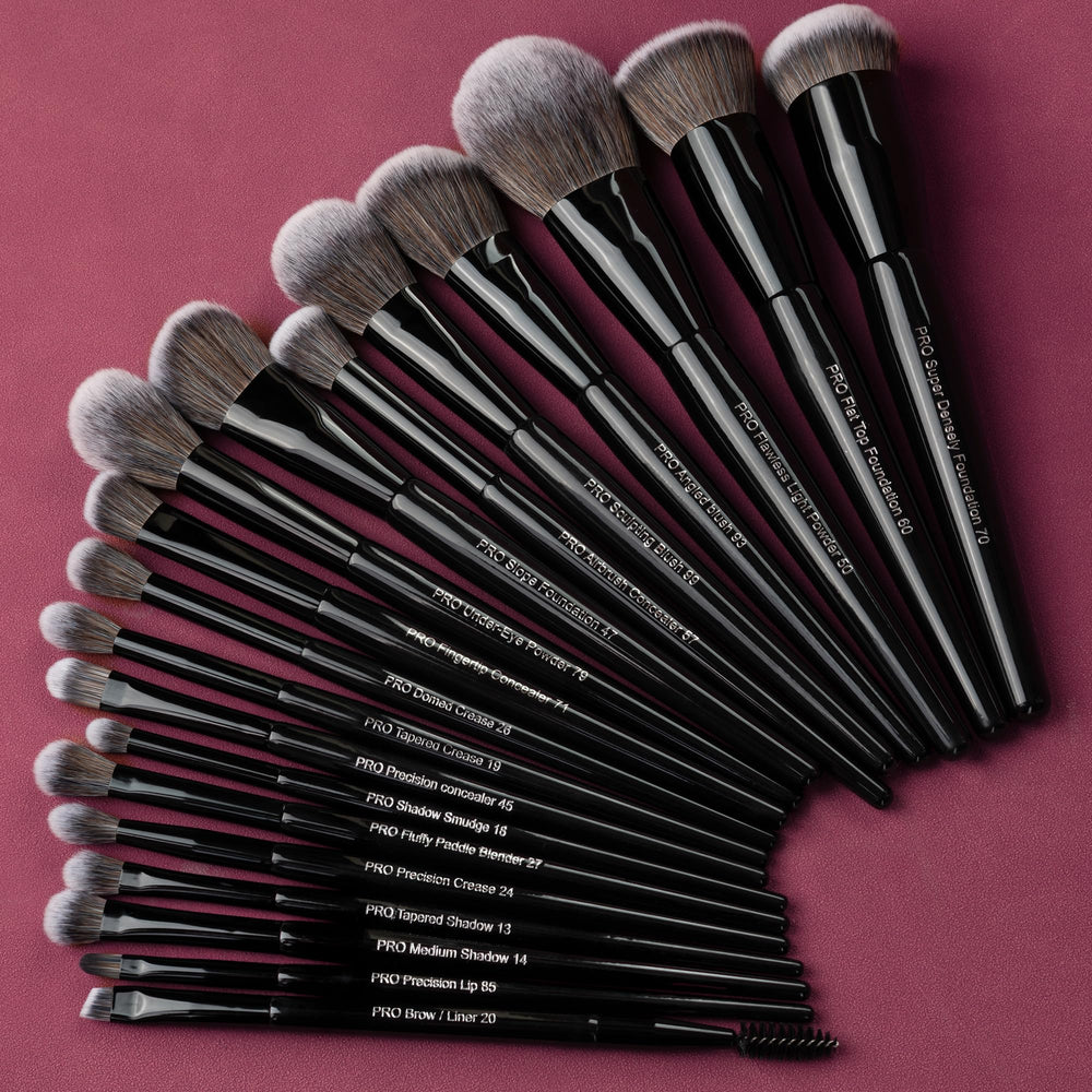 Bueart Design ergonomic wooden-handle brushes provide comfort during long sessions.