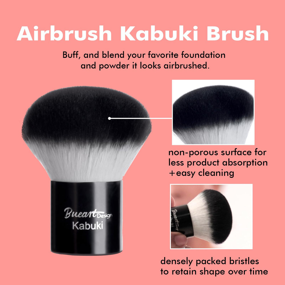 Pincel Kabuki de Bueart Design, limpieza fácil y larga durabilidad, manejo cómodo.