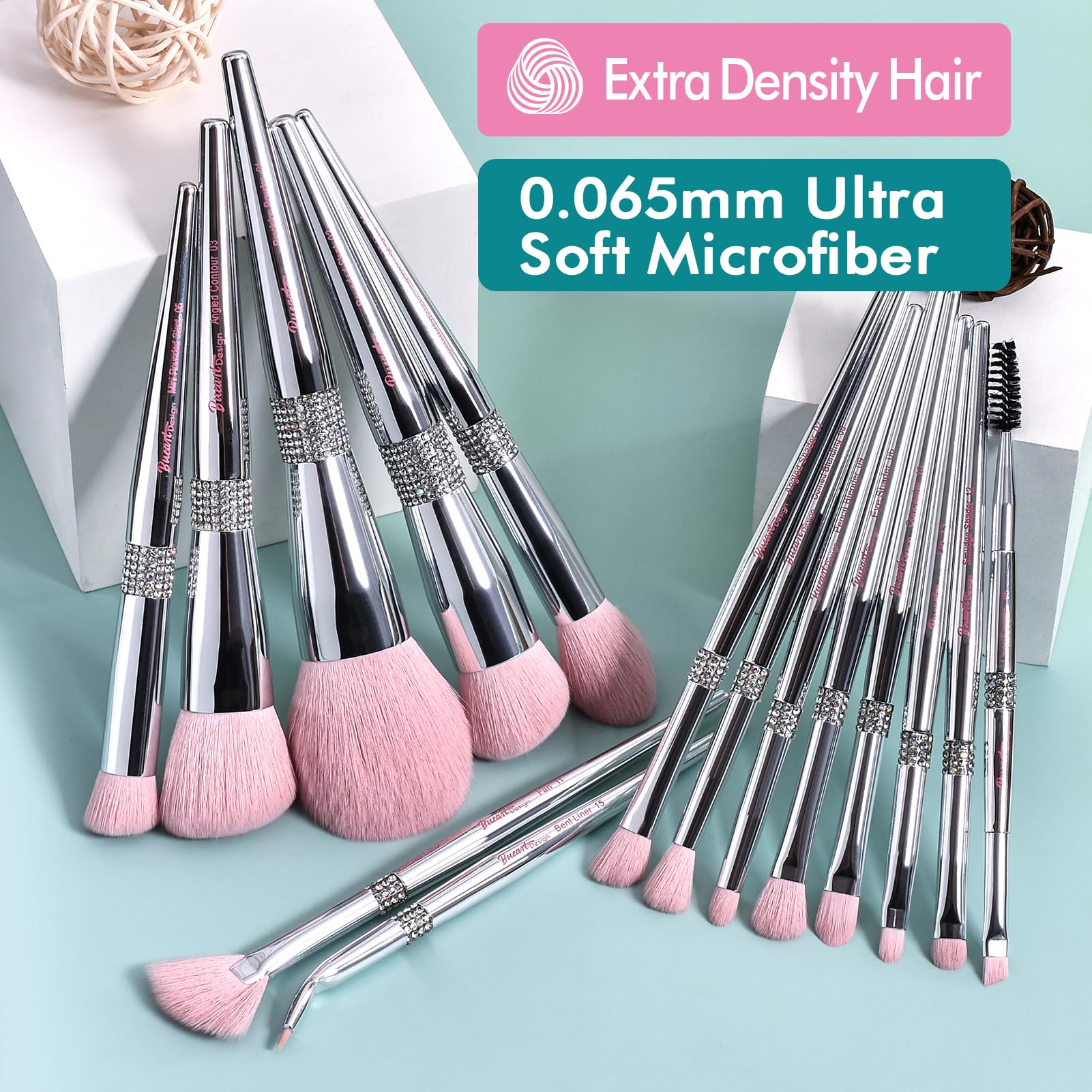 Bueart Design precision powder brush delivers even powder deposition for natural finish.