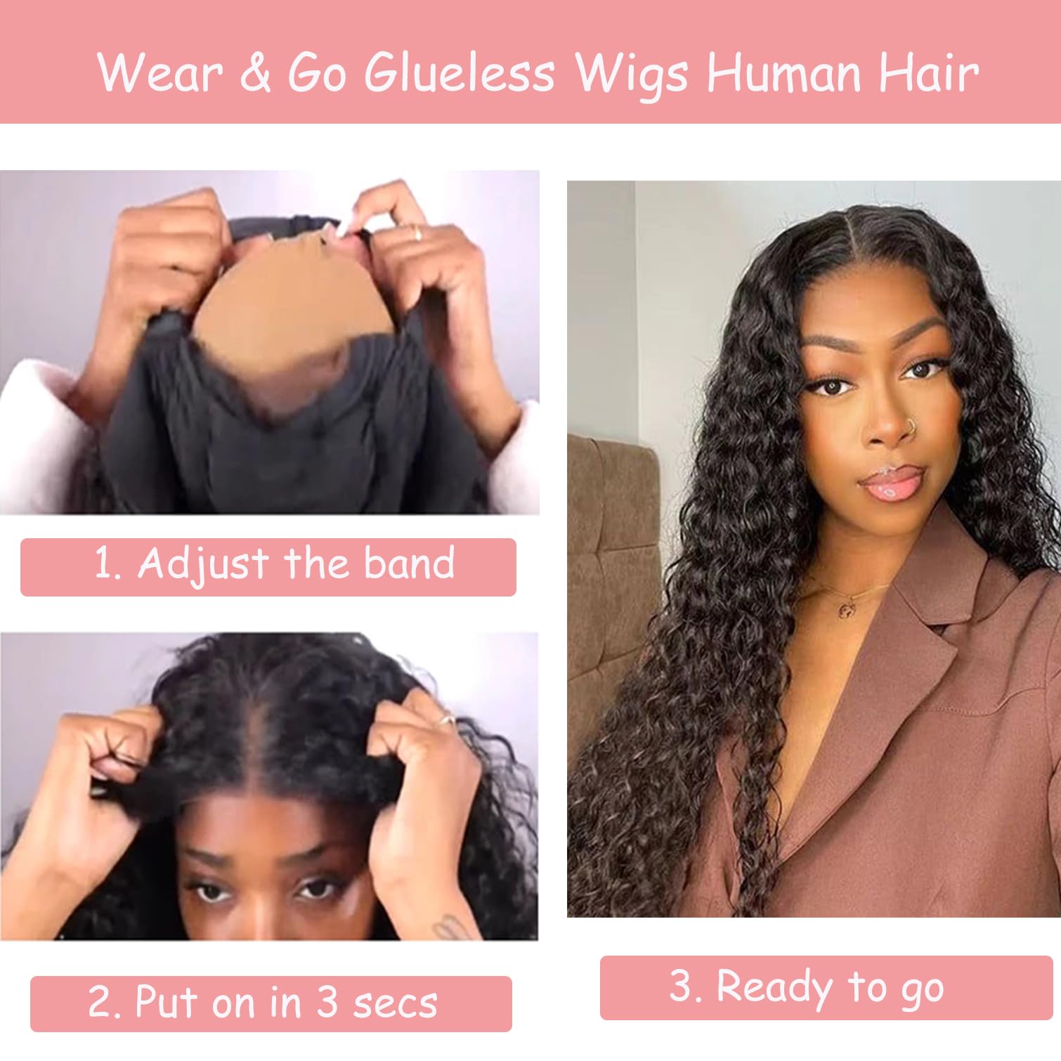 Bugtum glueless wigs 3D dome cap interior for secure comfort