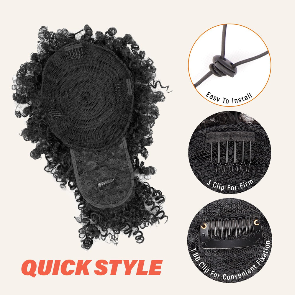 Builson drawstring ponytail bangs adjustable for a personalized frame.