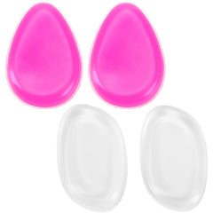 BuleVina 4-pack jelly silicone makeup sponges in pink and clear for non-absorbent blending.