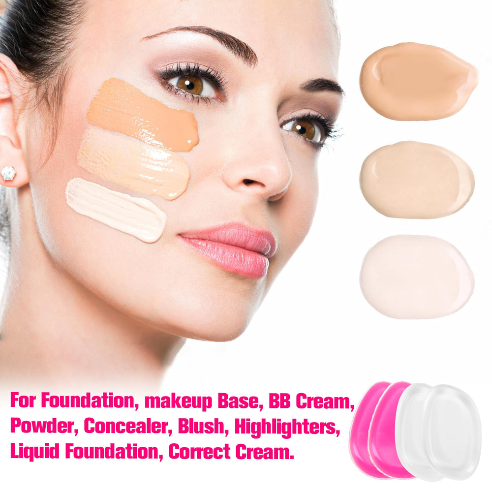 BuleVina silicone makeup blender with round sides for seamless cheek and forehead application.