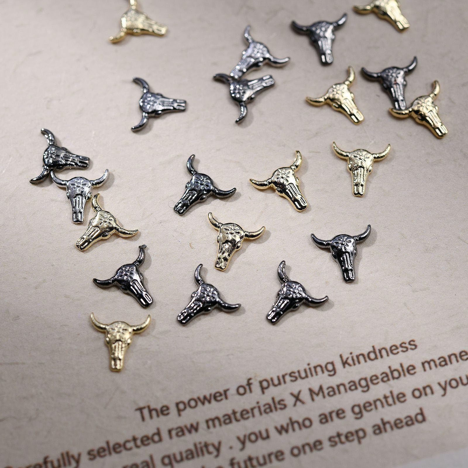 Bull Head Charms metal-detail closeup emphasizes sturdy alloy design