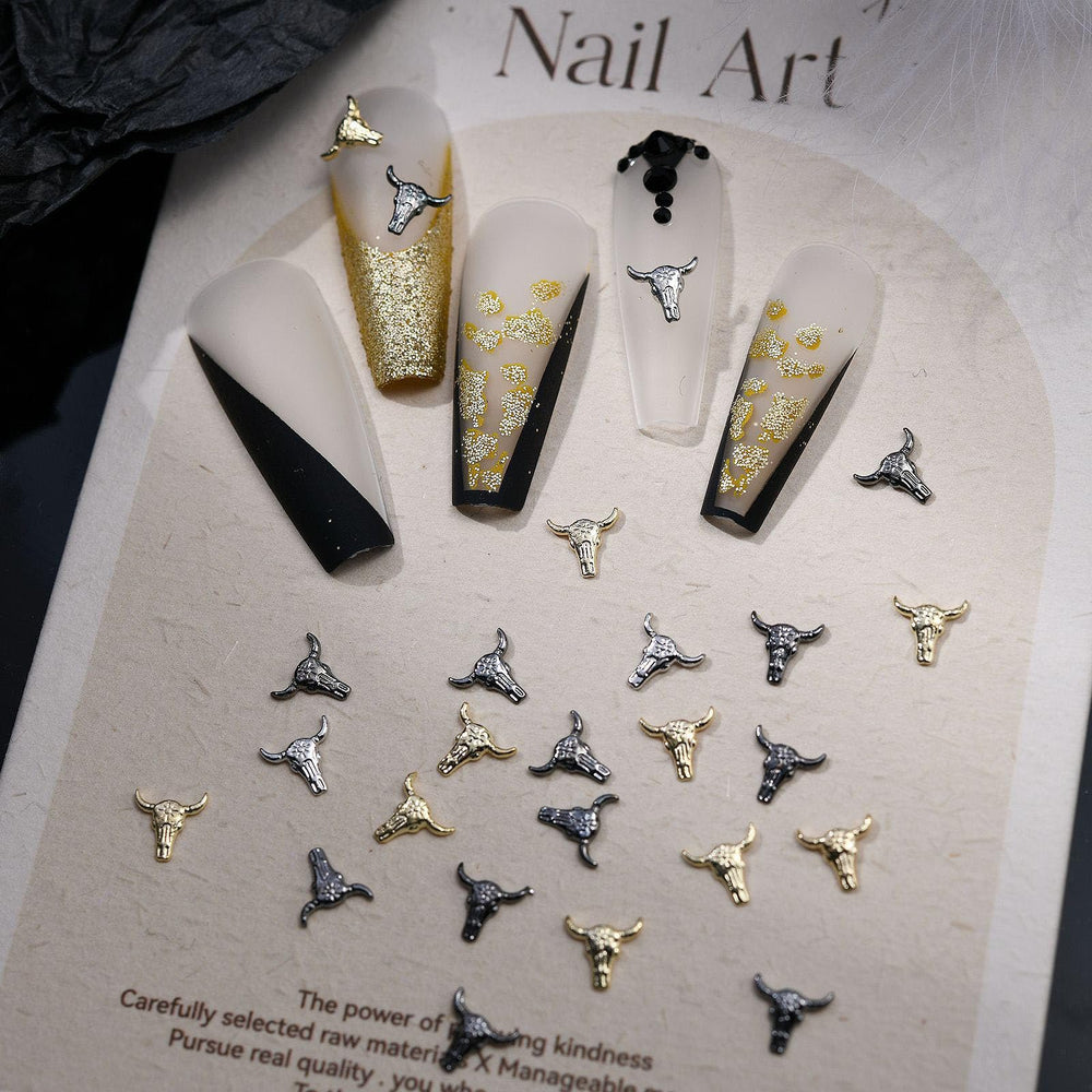 Bull Head Charms mixed colors pack for versatile nail art ideas