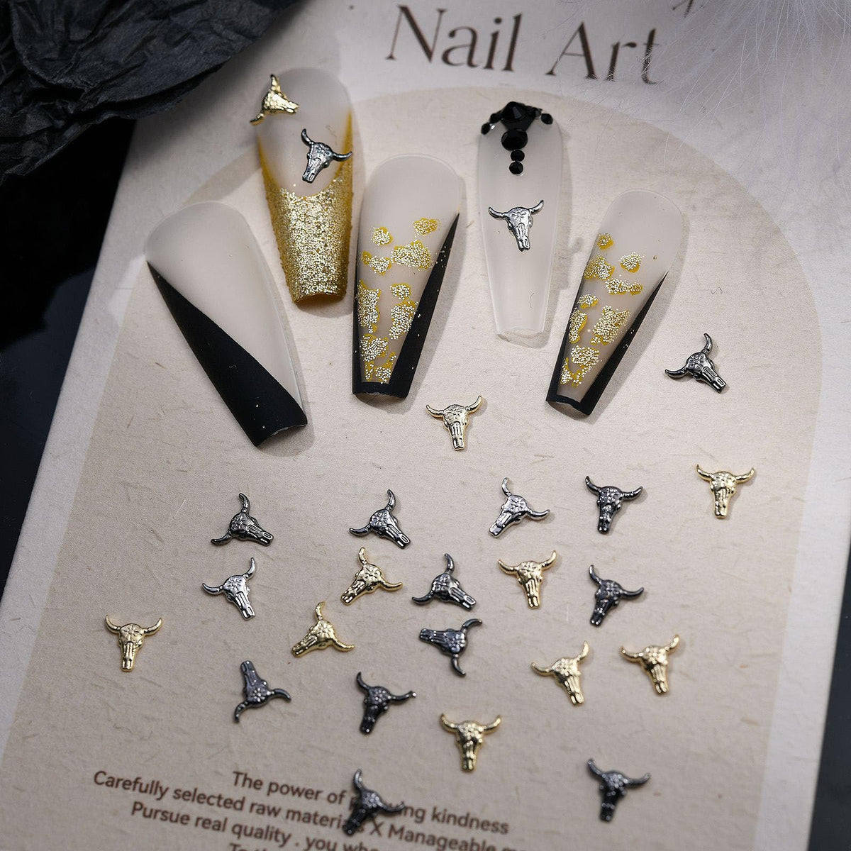 Bull Head Charms mixed colors pack for versatile nail art ideas