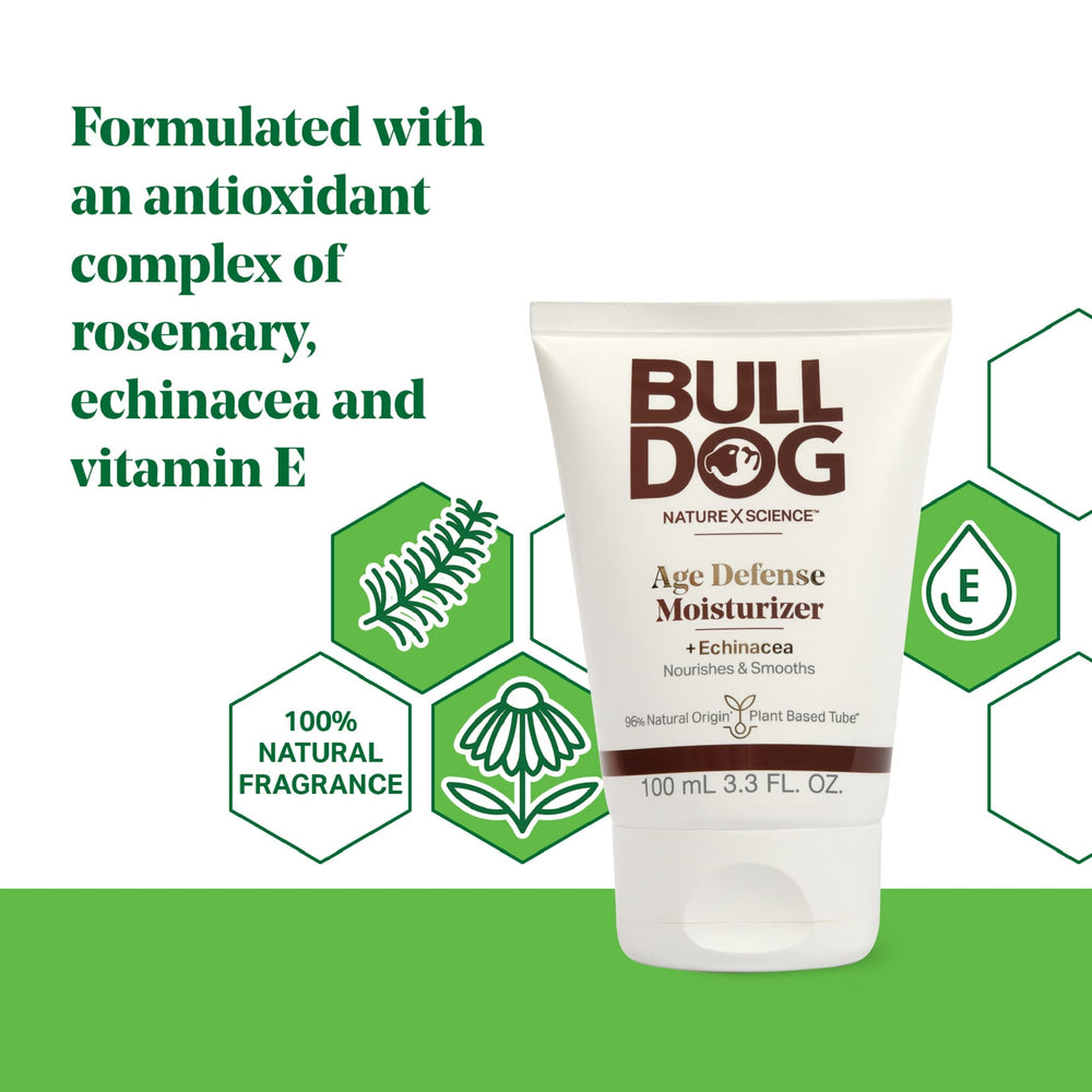 BULLDOG Age Defense Moisturizer application on skin shows daily use
