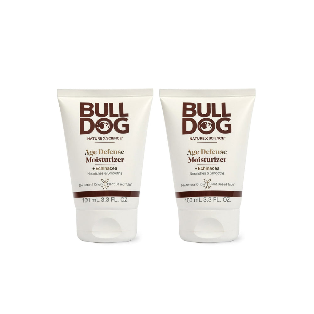 BULLDOG Age Defense Moisturizer duo bottles front view for daily anti-aging care