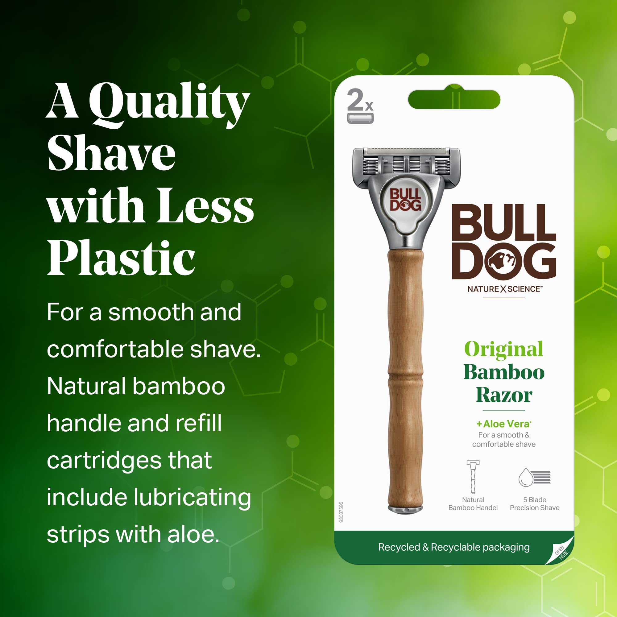 Bulldog bamboo razor lubricating strip with aloe for smooth glide