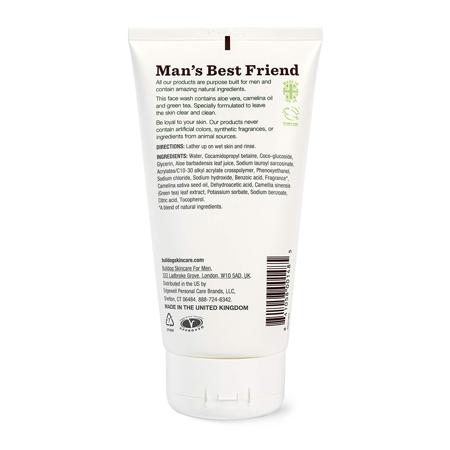 Bulldog Original Face Wash Aloe Vera skin closeup