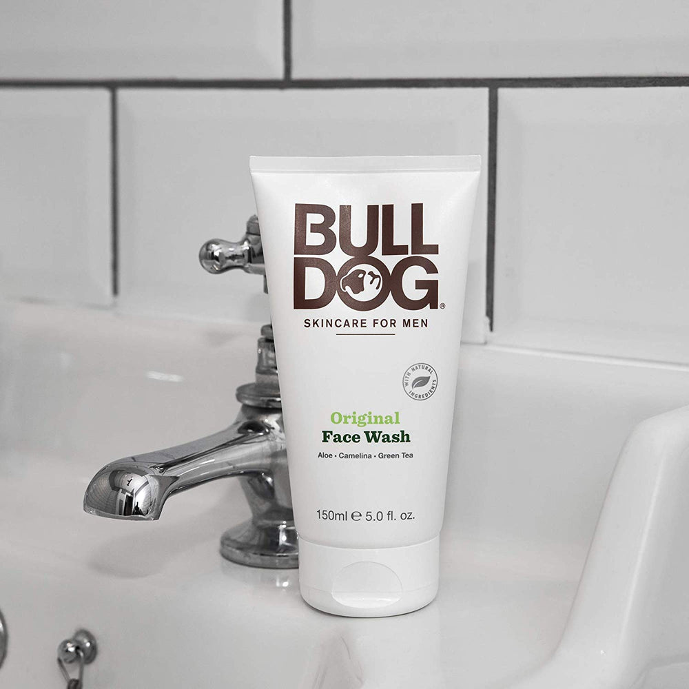 Bulldog Original Face Wash packaging two bottles displayed