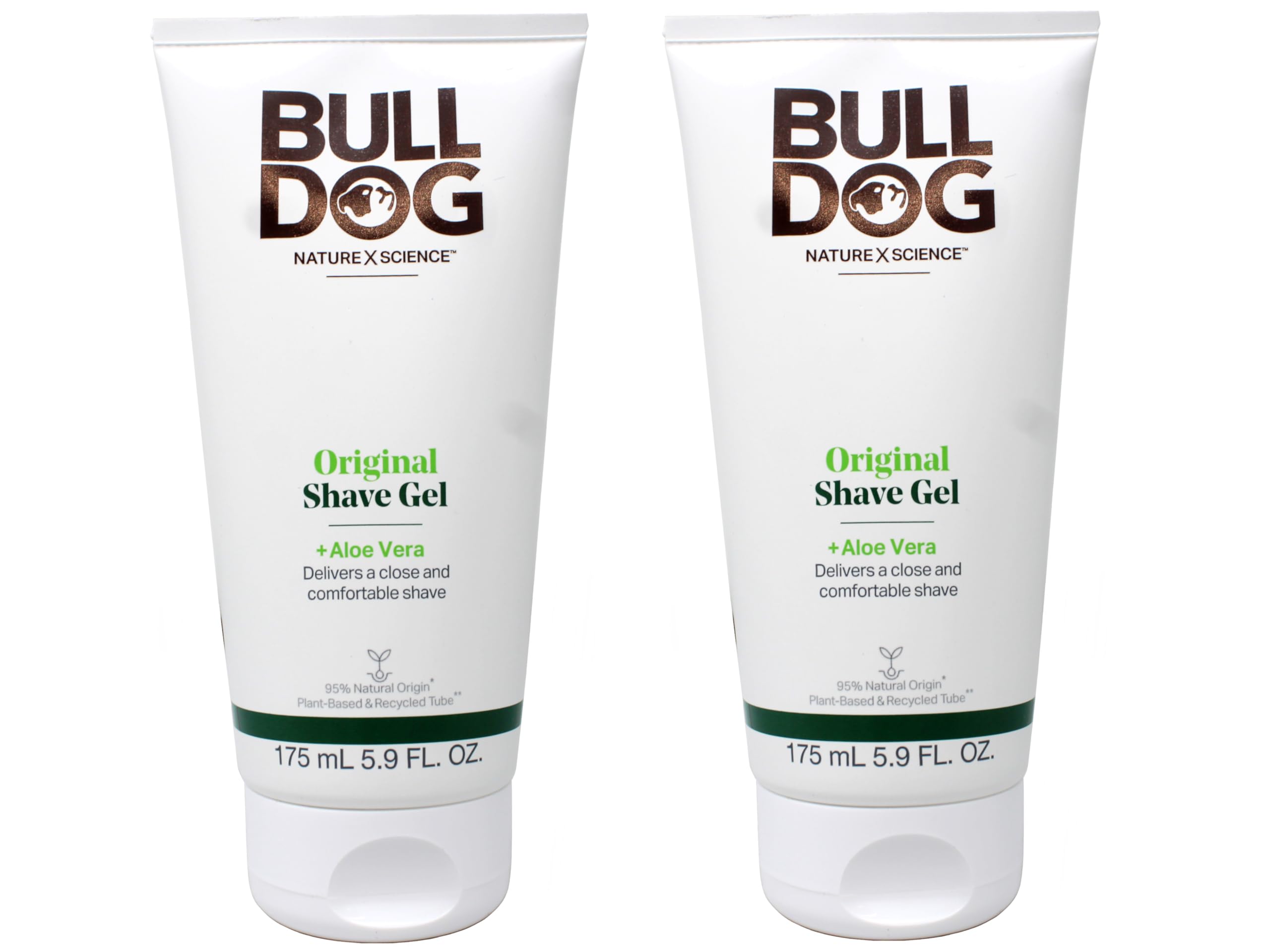 Bulldog Original Shave Gel bottle closeup highlighting natural ingredients for a smoother shave