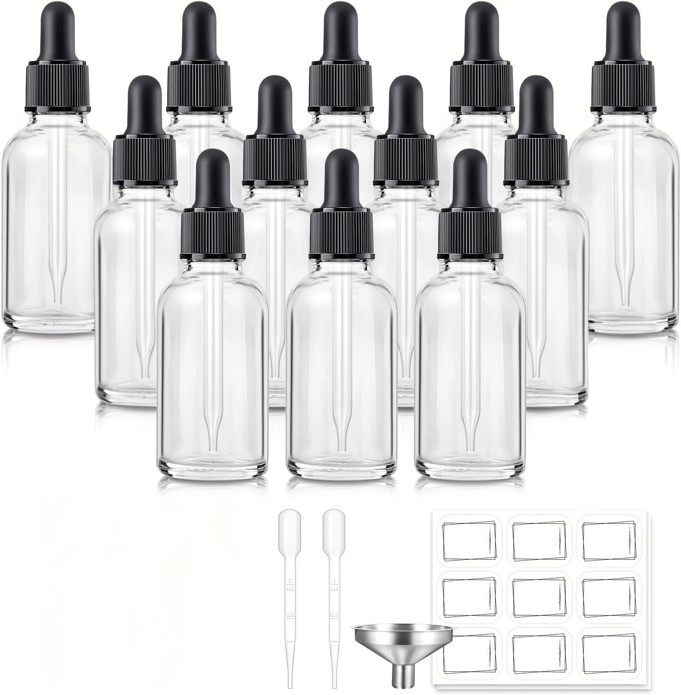 Bumobum 12-pack 1oz tincture bottles with dropper for DIY essential oil blends.