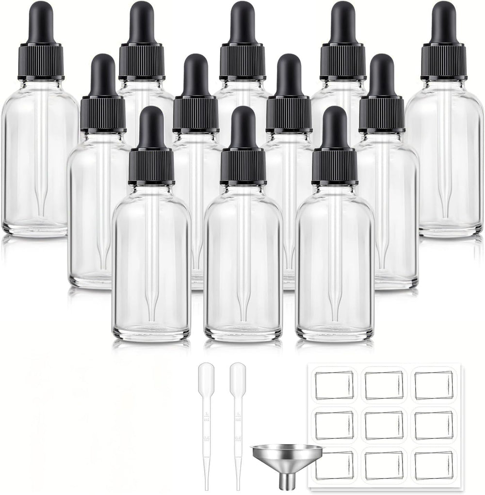 Bumobum 12-pack 1oz tincture bottles with dropper for DIY essential oil blends.
