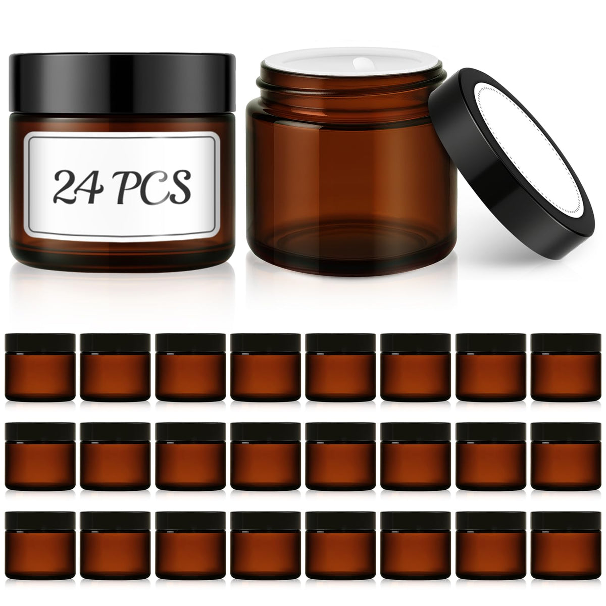 Bumobum amber glass jar 60ml with lid shows durable travel-friendly storage for creams and samples.